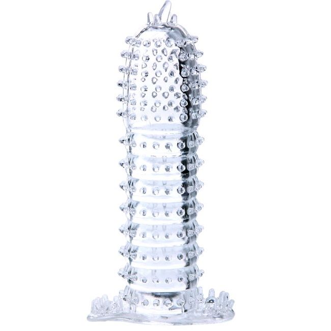 BAILE – GAINE PÉNIENNE AVEC POINTS STIMULANTS TRANSPARENTS 14 CM