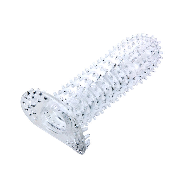BAILE – GAINE PÉNIENNE AVEC POINTS STIMULANTS TRANSPARENTS 14 CM