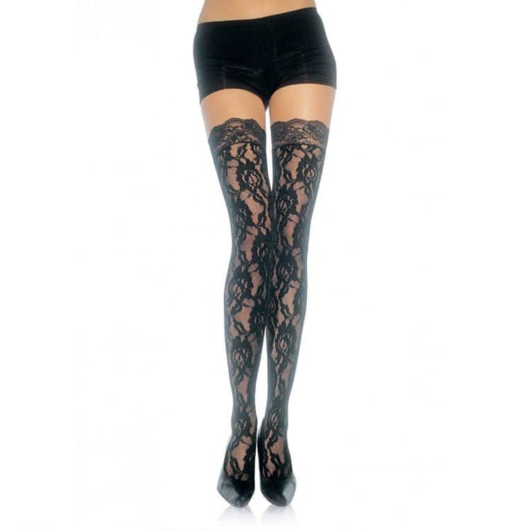 LEG AVENUE – BAS EN DENTELLE FLEURIE