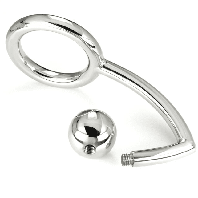 METAL HARD – ANNEAU COCK RING AVEC CROCHET INTRUS ANAL 45MM