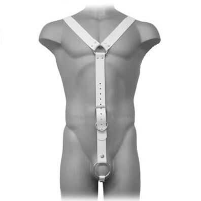 LEATHER BODY – HARNAIS DE HOMME BLANC