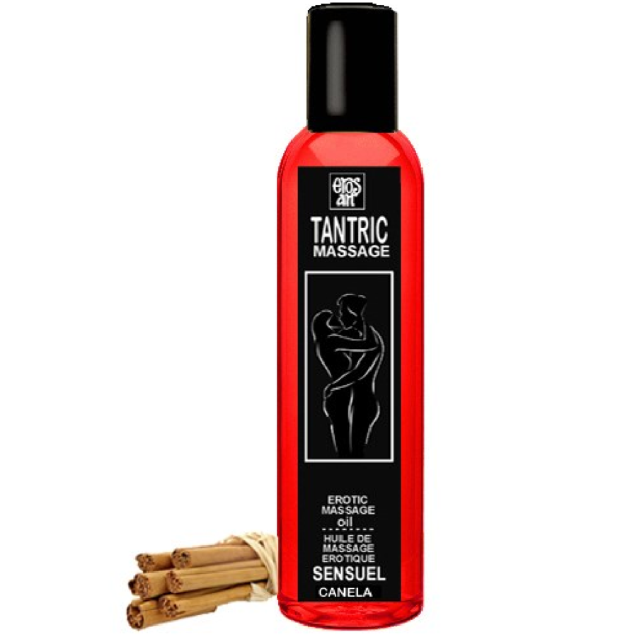 EROS-ART – HUILE DE MASSAGE TANTRIQUE NATURELLE ET CANNELLE APHRODISIAQUE 200 ML