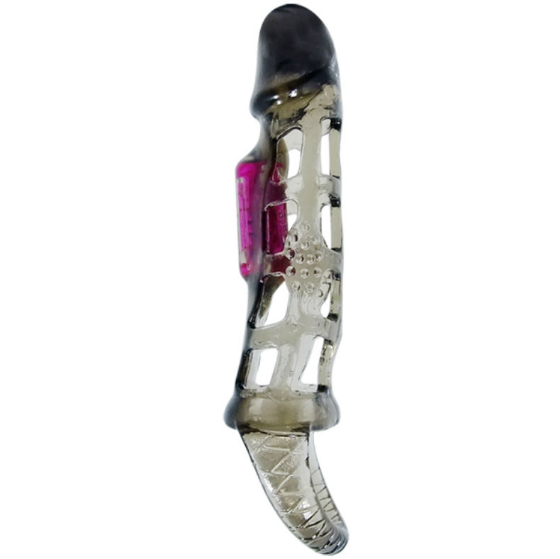 BAILE – MANCHON DEXTENSION DE PÉNIS DE AVEC VIBRATION ET SANGLE 13.5 CM