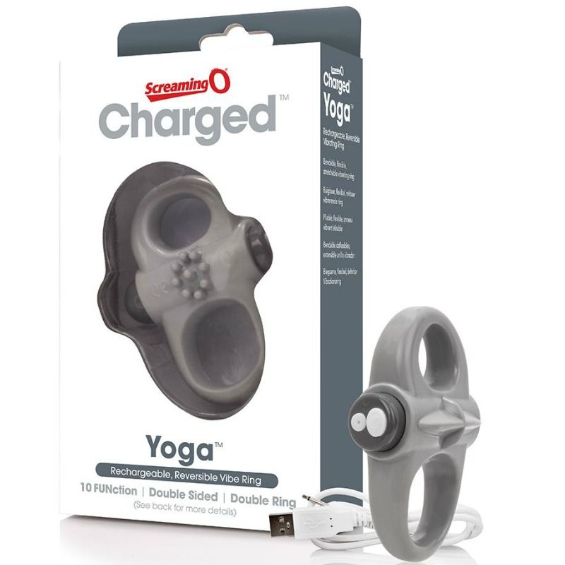 SCREAMING O – ANNEAU PÉNIEN VIBREUR RECHARGEABLE YOGA GRIS