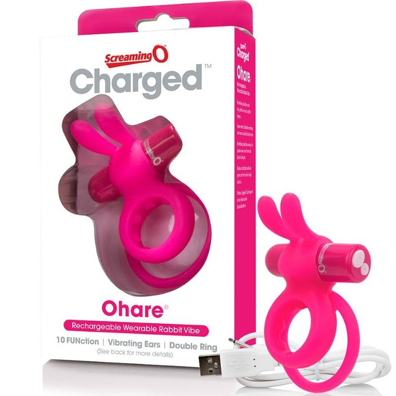 SCREAMING O – ANNEAU PÉNIEN DOUBLE RECHARGEABLE CON RABBIT HARE ROSE