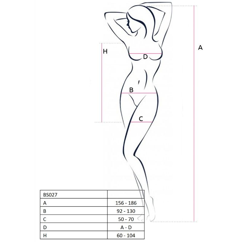 PASSION – FEMME BS027 BODYSTOCKING ROUGE STYLE ROBE TAILLE UNIQUE