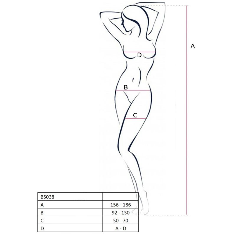 PASSION – FEMME BS038 BODYSTOCKING BLANC TAILLE UNIQUE