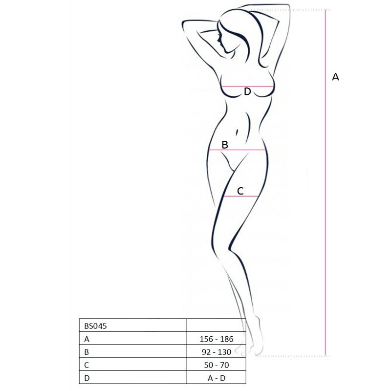 PASSION – FEMME BS045 BODYSTOCKING BLANC TAILLE UNIQUE