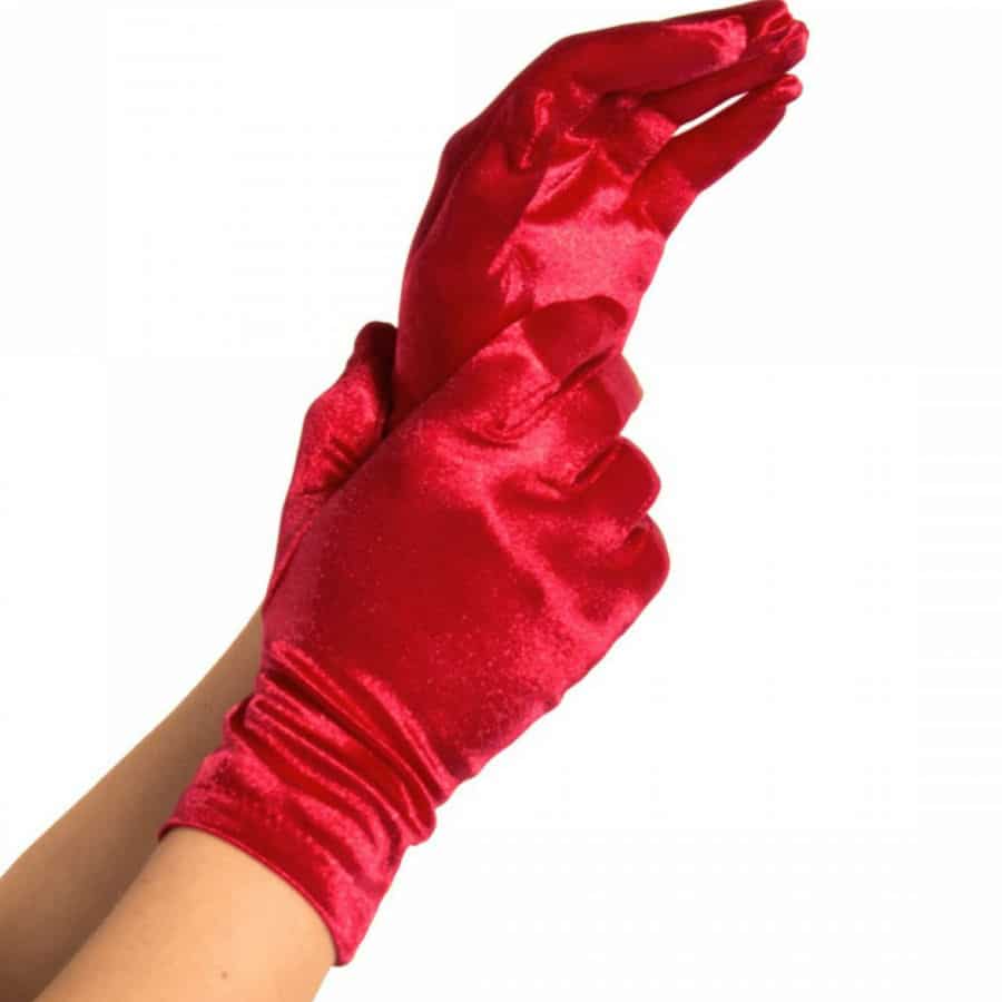 LEG AVENUE – GANTS SATIN ROUGE