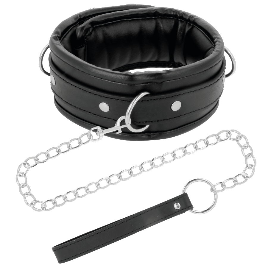 DARKNESS – COLLIER EN CUIR SOUPLE AVEC CHAÎNE