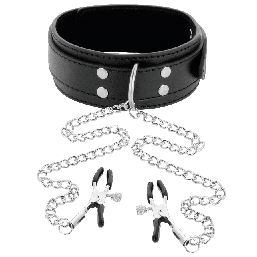 DARKNESS – COLLIER AVEC PINCES  NIPPLE NOIR