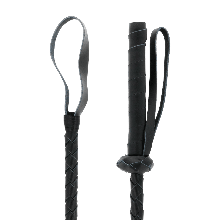 DARKNESS – FOUET BDSM FÉTICHISTE EN CUIR 60CM
