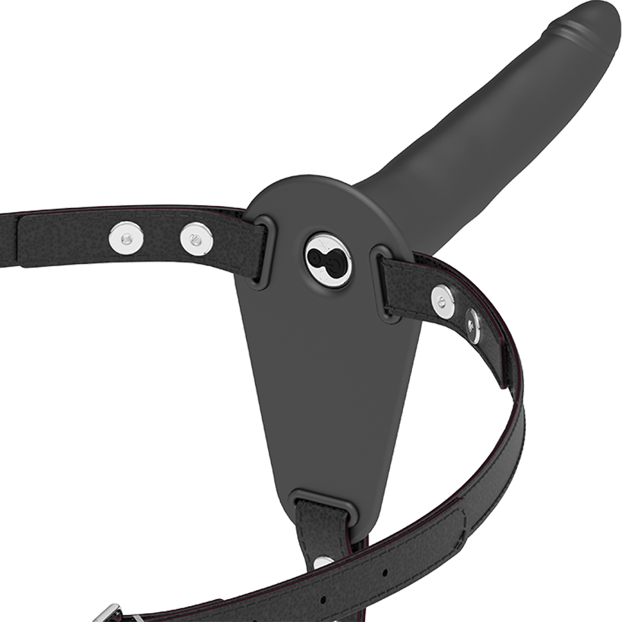 HARNAIS SOUMIS FETISH – VIBRATEUR EN SILICONE NOIR 15 CM