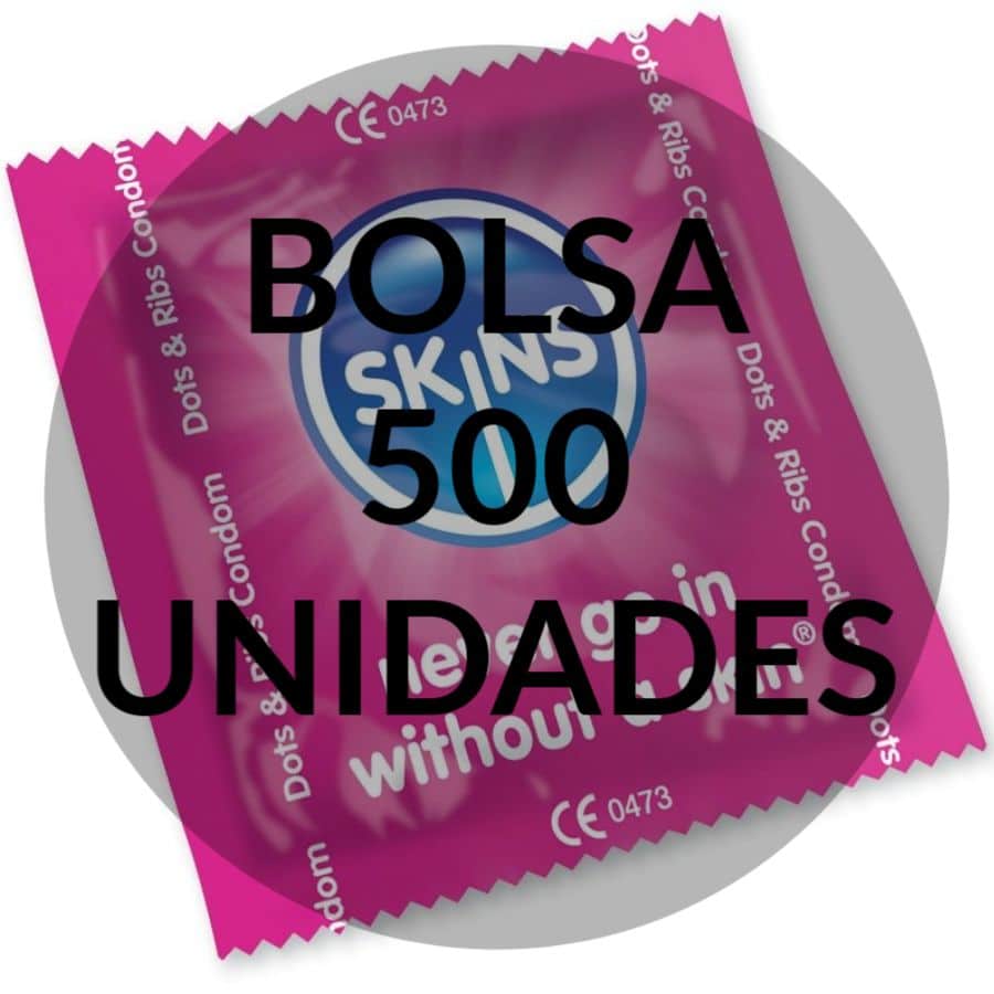 SKINS – PRÉSERVATIFS POINTS  BANDES SAC 500 UNITÉS
