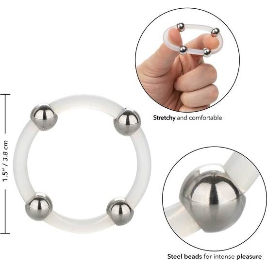 CALIFORNIA EXOTICS – BAGUE EN SILICONE PERLÉE ACIER L