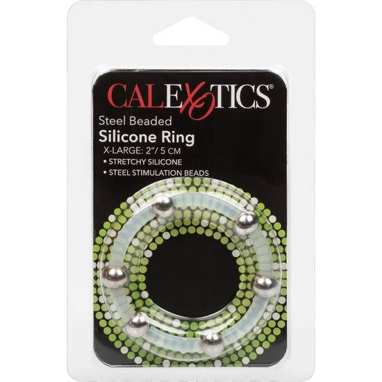 CALIFORNIA EXOTICS – BAGUE EN SILICONE PERLÉE ACIER XL