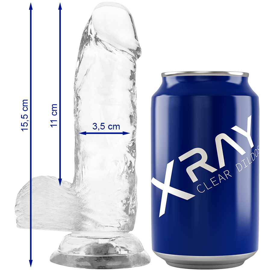 X RAY – BITE TRANSPARENTE AVEC BOULES 15.5 CM X 3.5 CM