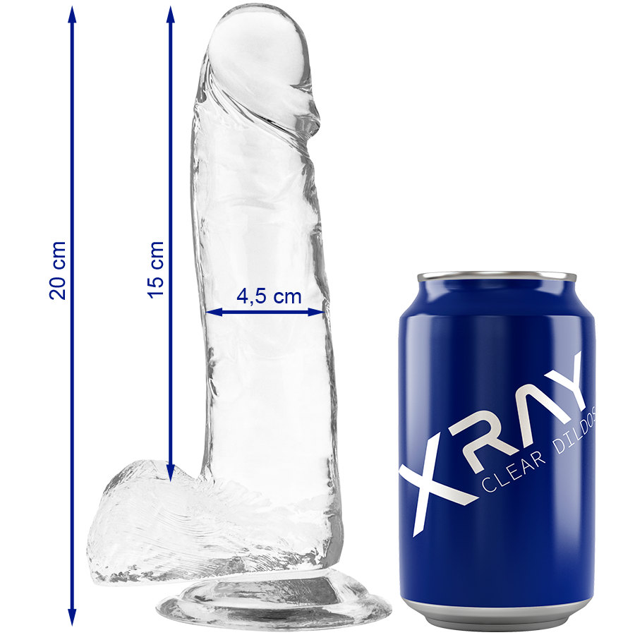 X RAY – BITE TRANSPARENTE AVEC BOULES 20 CM X 4.5 CM