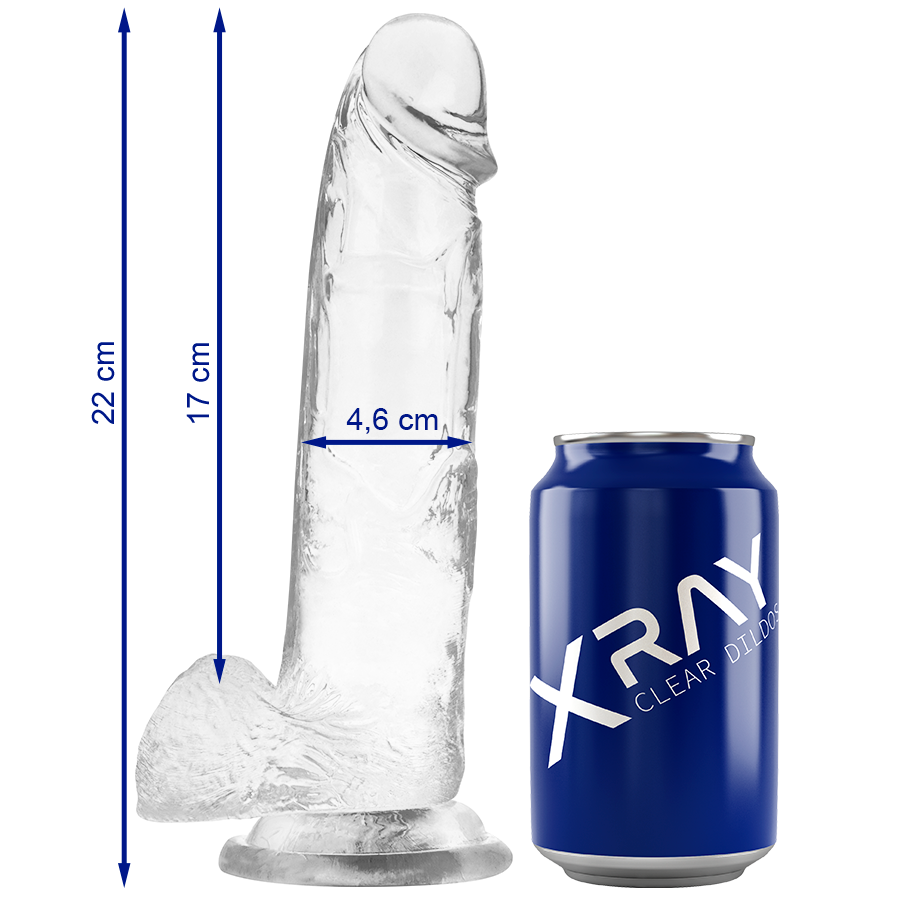 X RAY – BITE TRANSPARENTE AVEC BOULES 22 CM X 4.6 CM