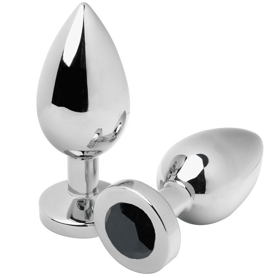 METAL HARD – PLUG ANAL DIAMANT NOIR MOYEN 7,62CM