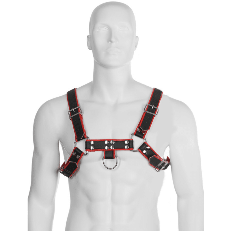 LEATHER BODY – HARNAIS DE CHAÎNE DE III NOIR / ROUGE