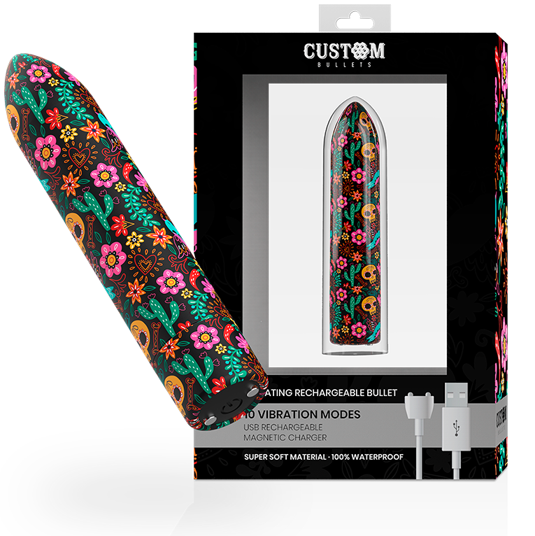 CUSTOM BULLETS – BULLETS PERSONNALISÉS RECHARGEABLE FLORAL 10 INTENSITIES