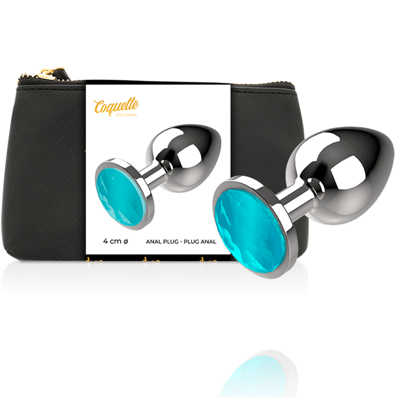 COQUETTE TOYS – PLUG ANAL METAL COULEUR BLEU TAILLE L 4 X 9CM