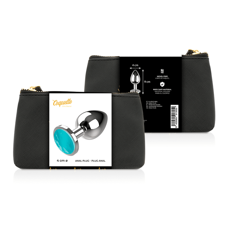 COQUETTE TOYS – PLUG ANAL METAL COULEUR BLEU TAILLE L 4 X 9CM
