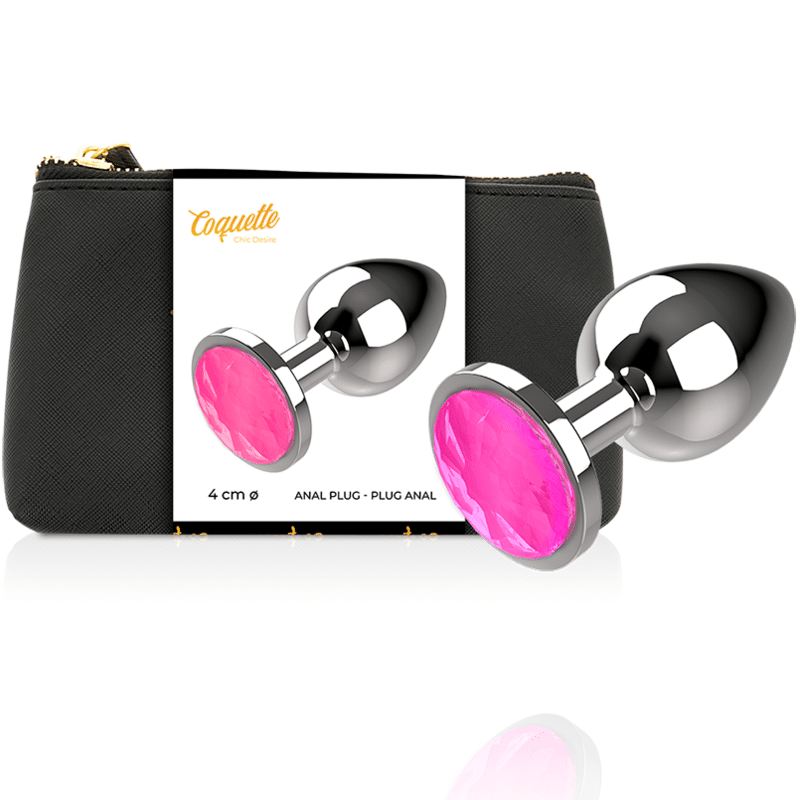 COQUETTE TOYS – PLUG ANAL METAL COULEUR ROSE TAILLE L 4 X 9CM