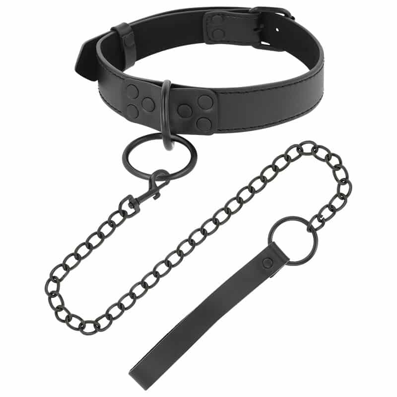 DARKNESS – COLLIER NOIR AVEC CHAÎNE