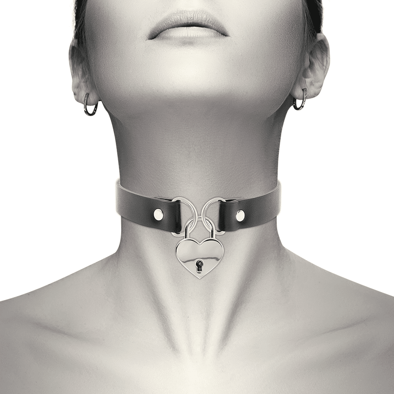 COQUETTE – CHIC DESIRE COLLIER EN CUIR VEGAN AVEC ACCESSOIRE COEUR AVEC CL?