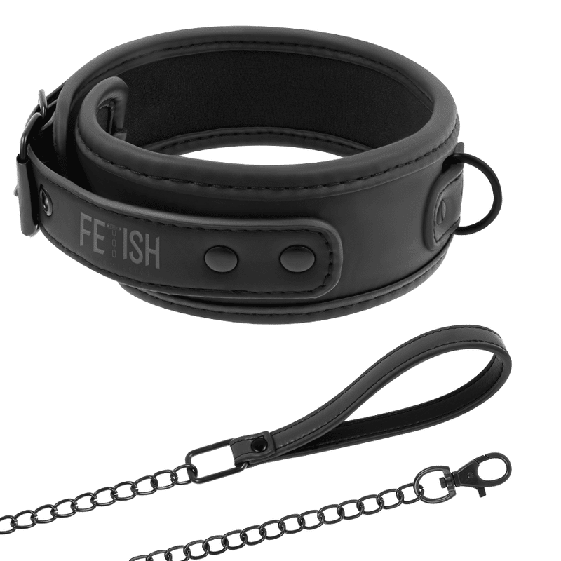 FETISH SUBMISSIVE – COLLIER CHAÎNE DOUBLURE EN NOPRÈNE