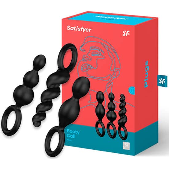 SATISFYER – JEU DE BOUCHONS ANAL 3 PCS NOIR
