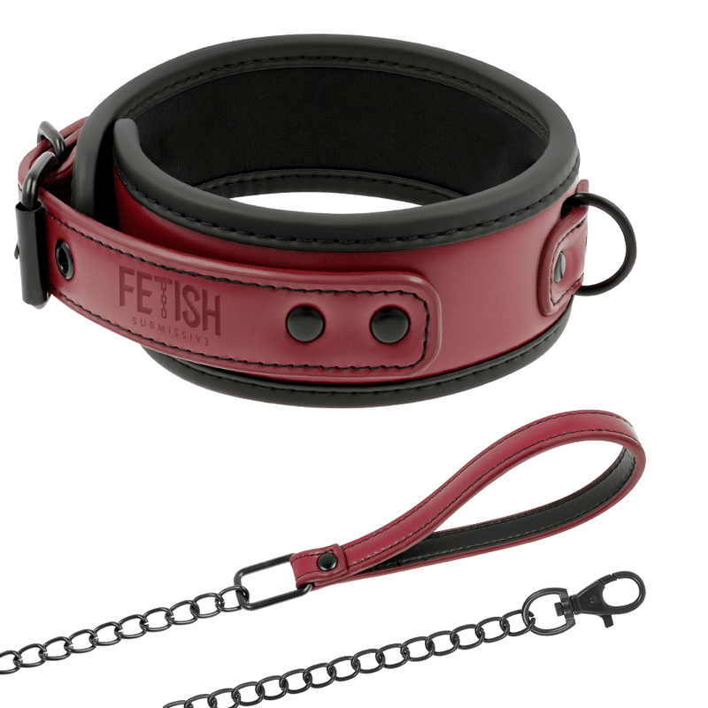 FETISH SUBMISSIVE DARK ROOM – COLLIER CHAÎNE DOUBLURE EN NÉOPRÈNE