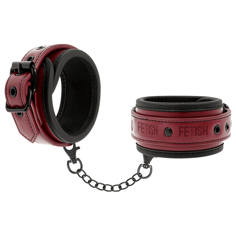 FETISH SUBMISSIVE DARK ROOM – MENOTTES EN CUIR VÉGAN AVEC DOUBLURE EN NÉOPRÈNE