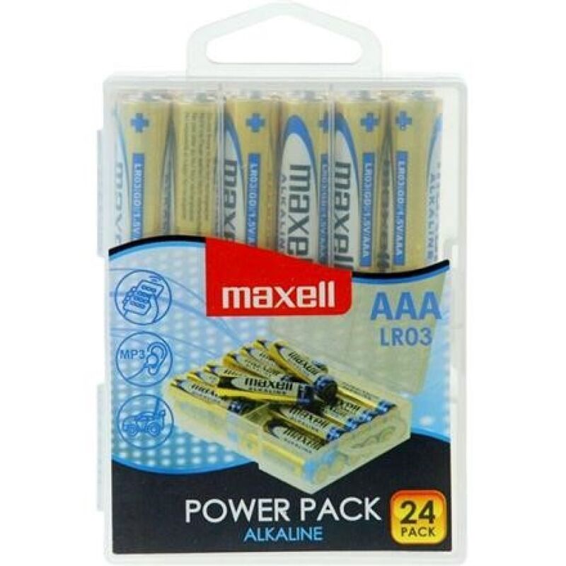 MAXELL – PILES ALCALINES AAA LR03 PACK * 24 PILES