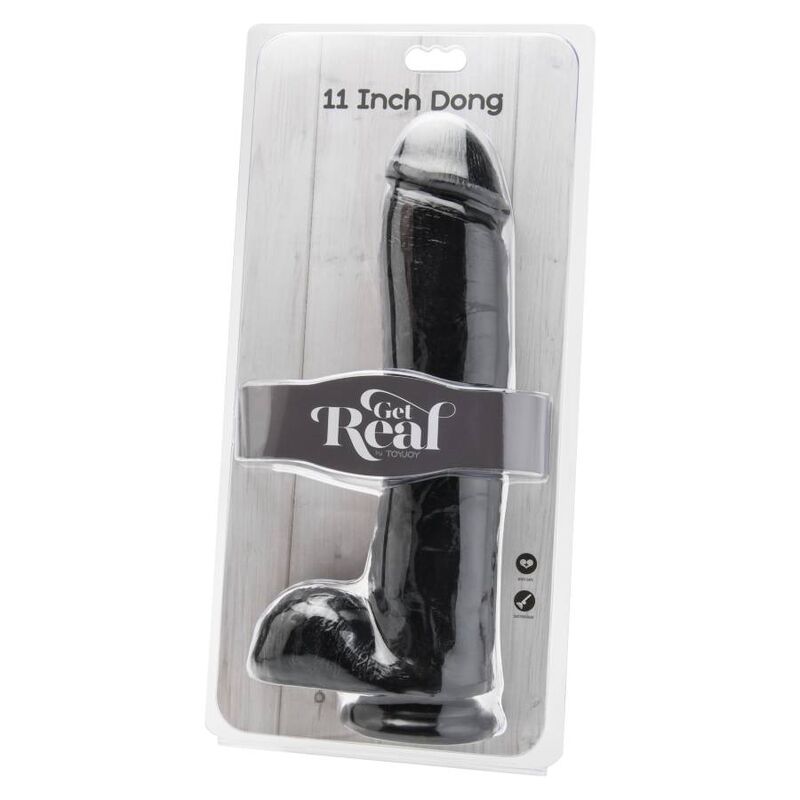 GET REAL – GODE 28 CM AVEC BOULES NOIR