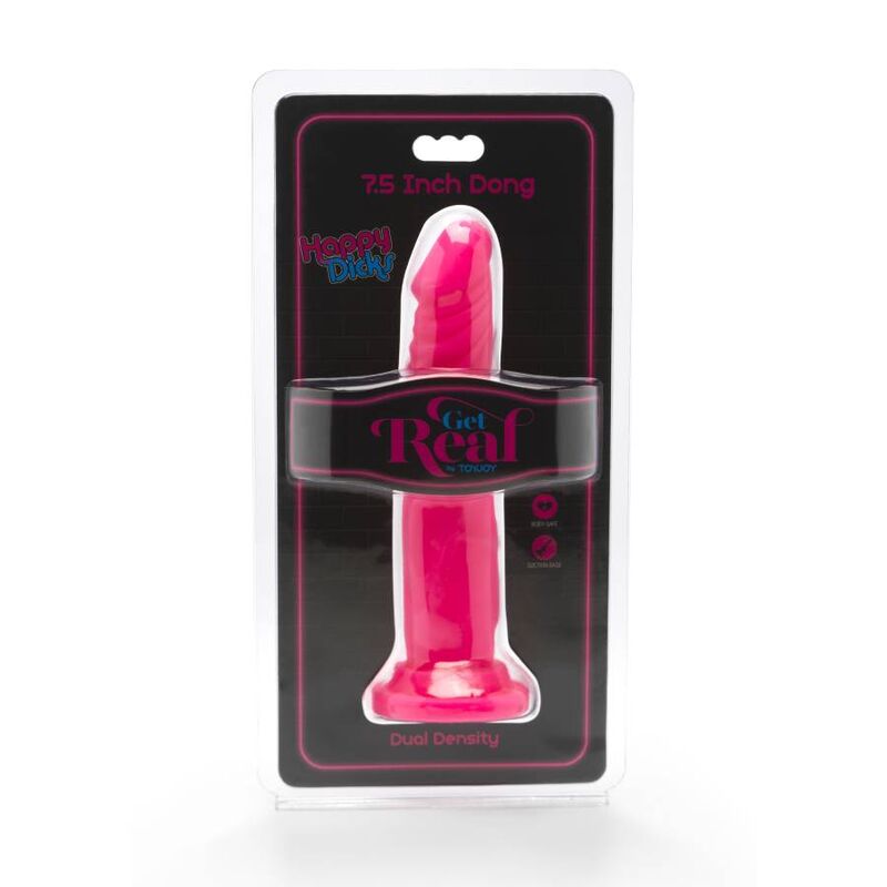 GET REAL – HAPPY DICKS DONG 19 CM ROSE