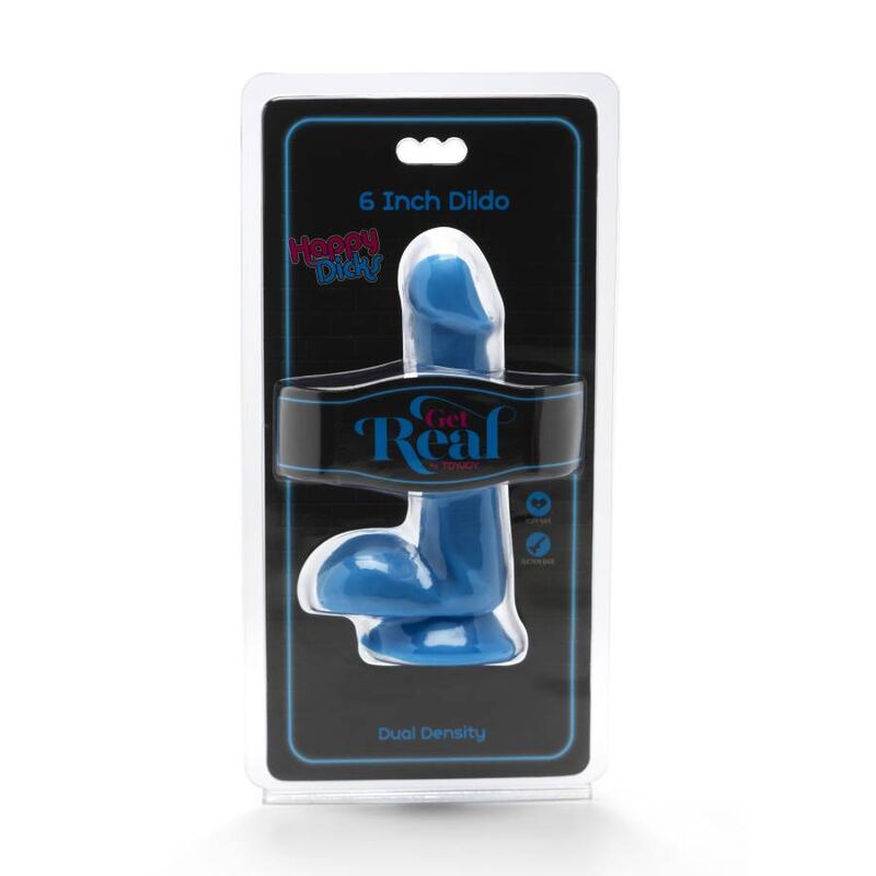 GET REAL – GODE HAPPY DICKS 12 CM BALLES BLEU