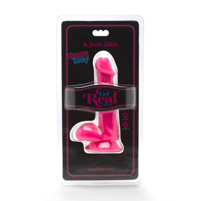 GET REAL – GODE HAPPY DICKS 12 CM BALLES ROSE