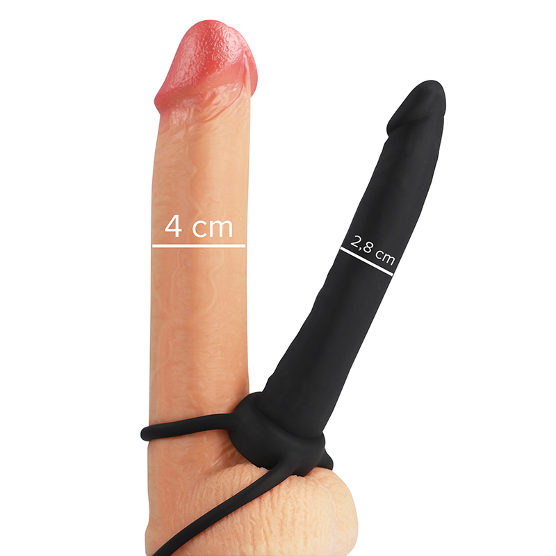 MYTHOLOGY – GODE ANAL COBI ONYX AVEC ANNEAU DE BITE ET TESTICULE 13 CM EN SILICONE