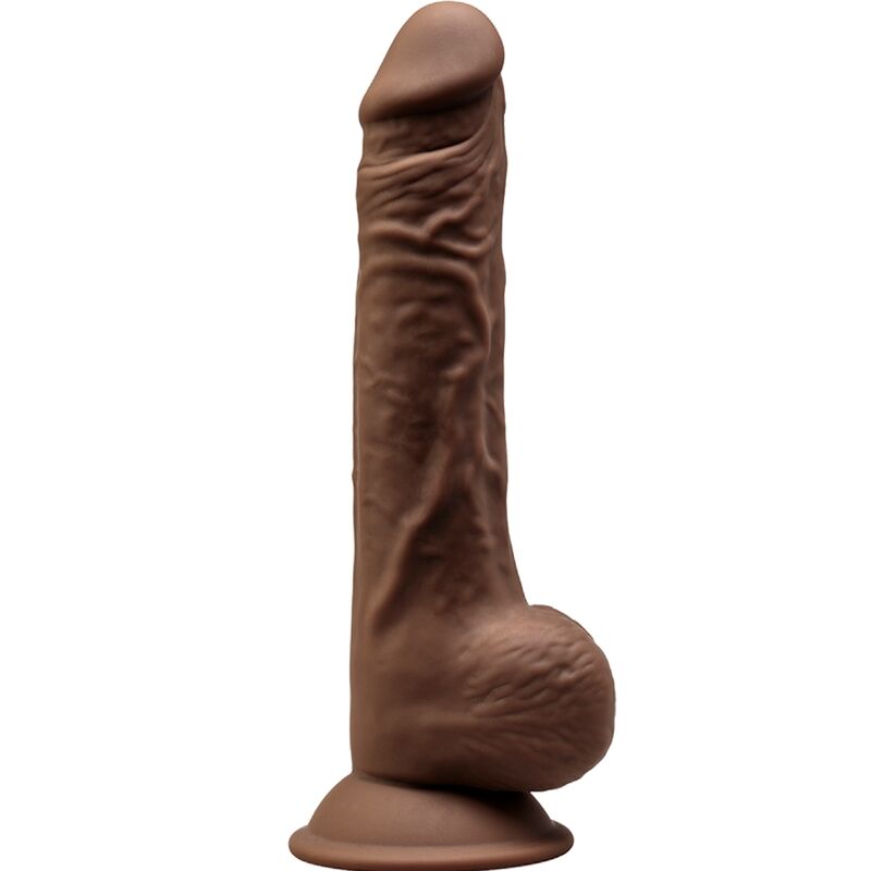 SILEXD – MODÈLE 1 PÉNIS RÉALISTE PREMIUM SILEXPAN SILICONE MARRON 24 CM