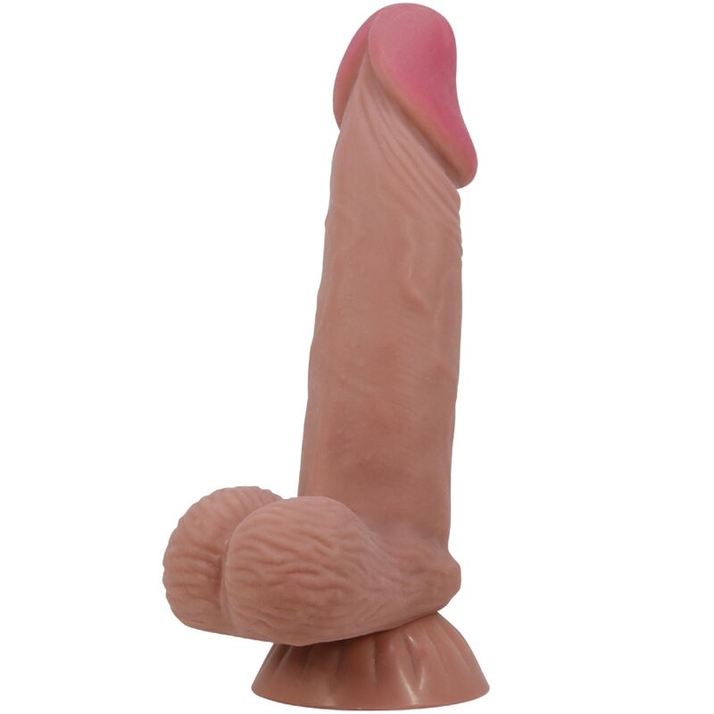 PRETTY LOVE – SÉRIE SLIDING SKIN GODE RÉALISTE AVEC VENTOUSE COULISSANTE PEAU BRUN 19,4 CM